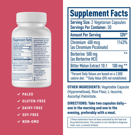 NativePath Berberine capsules ready for daily use and routine.