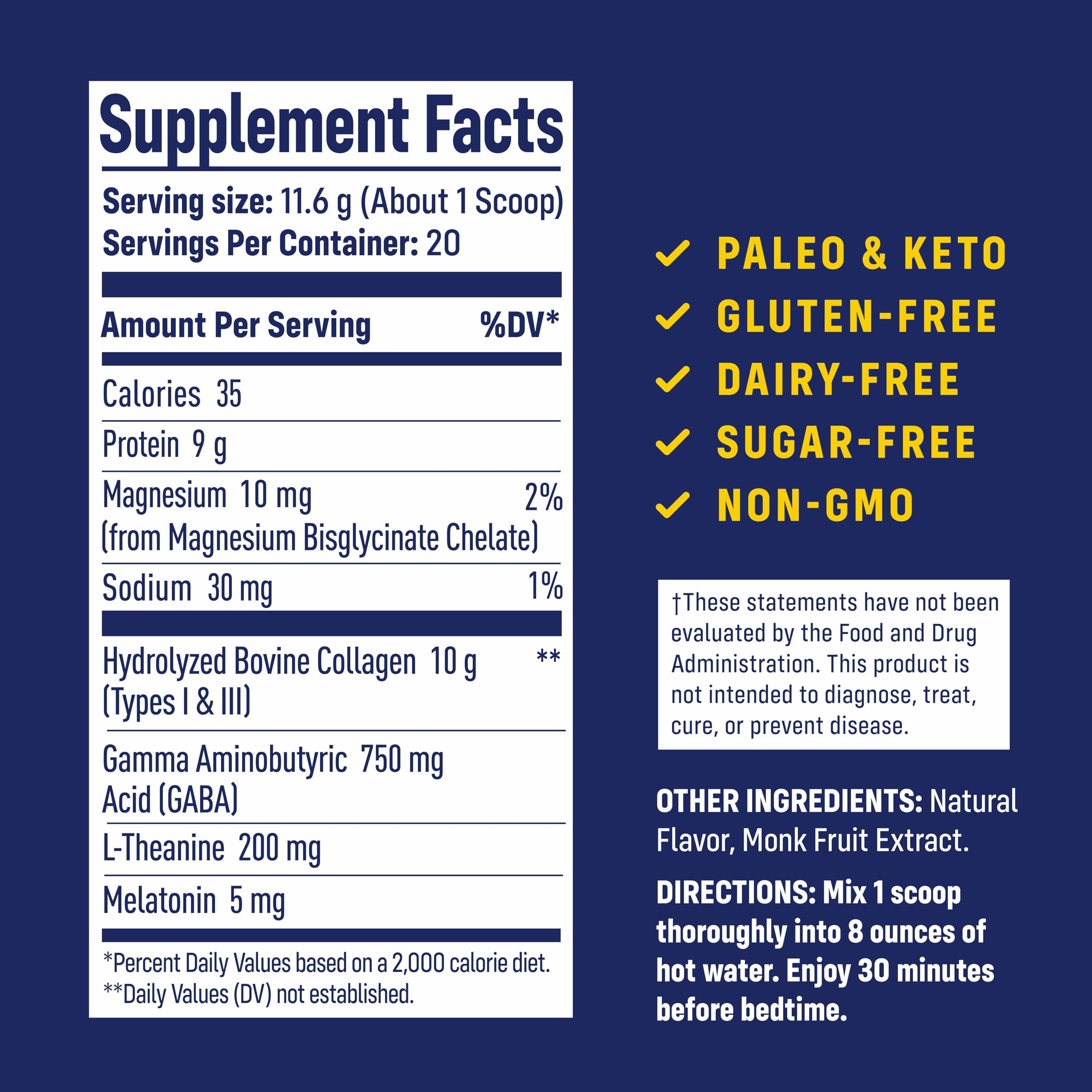 NativePath Collagen PM Lemon powder dissolving in water for a night drink