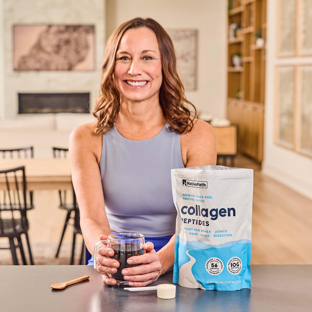 NativePath collagen powder nails and hair when sprinkled into smoothies or yogurt.
