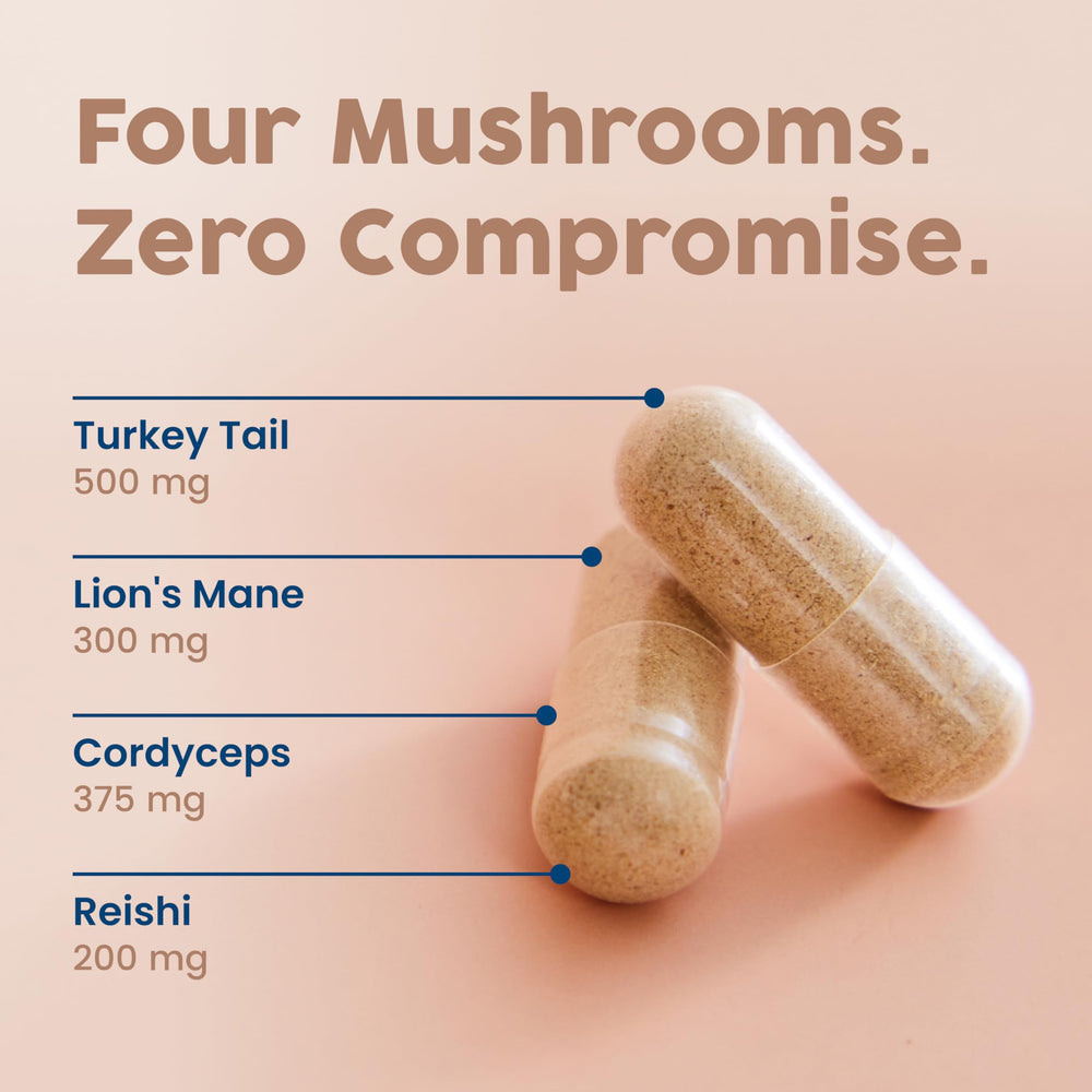 NativePath Mushroom Complex organic certification seal highlighting US farm sourcing.
