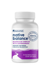 NativePath Native Balance Aquamin bottle on kitchen counter supports daily calm.