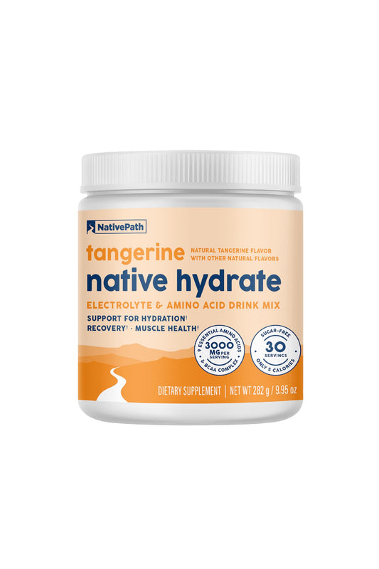 NativePath Native Hydrate bottle being poured for clean hydration.
