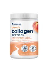 NativePath Peach Collagen bottle pouring for easy daily use.