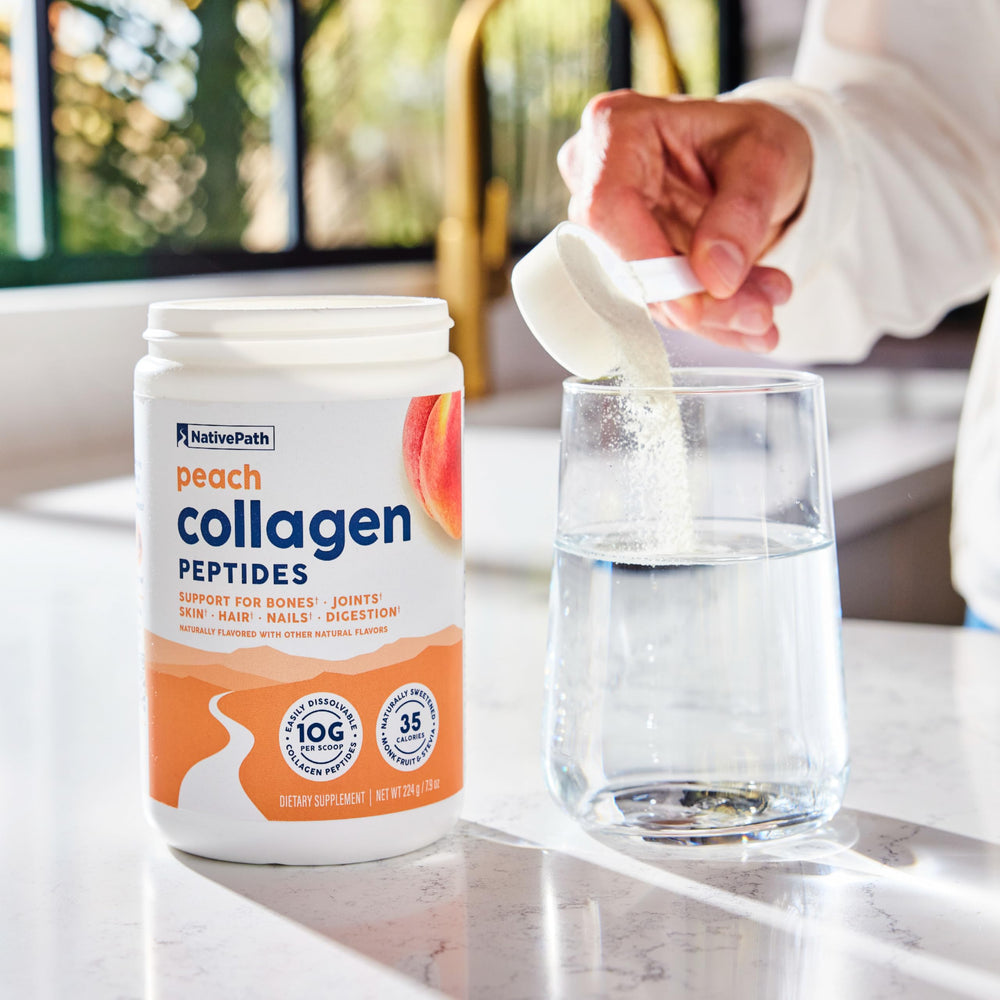 NativePath Peach Collagen grass-fed origin imagery.