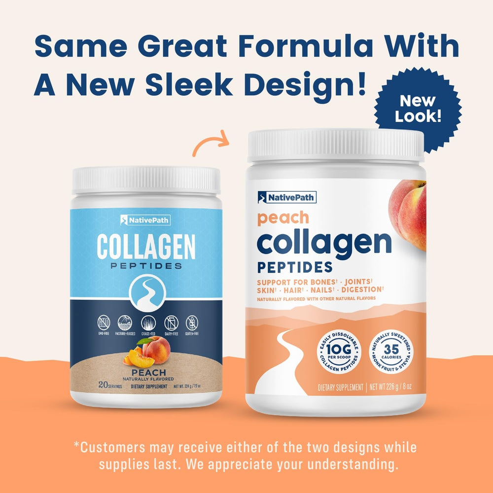 NativePath Peach Collagen refreshing peach drink ready.