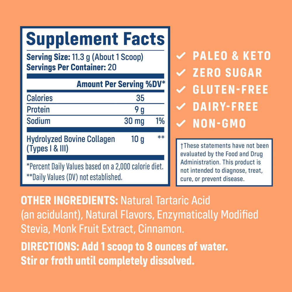 NativePath Peach Collagen tub closeup highlighting premium powder.