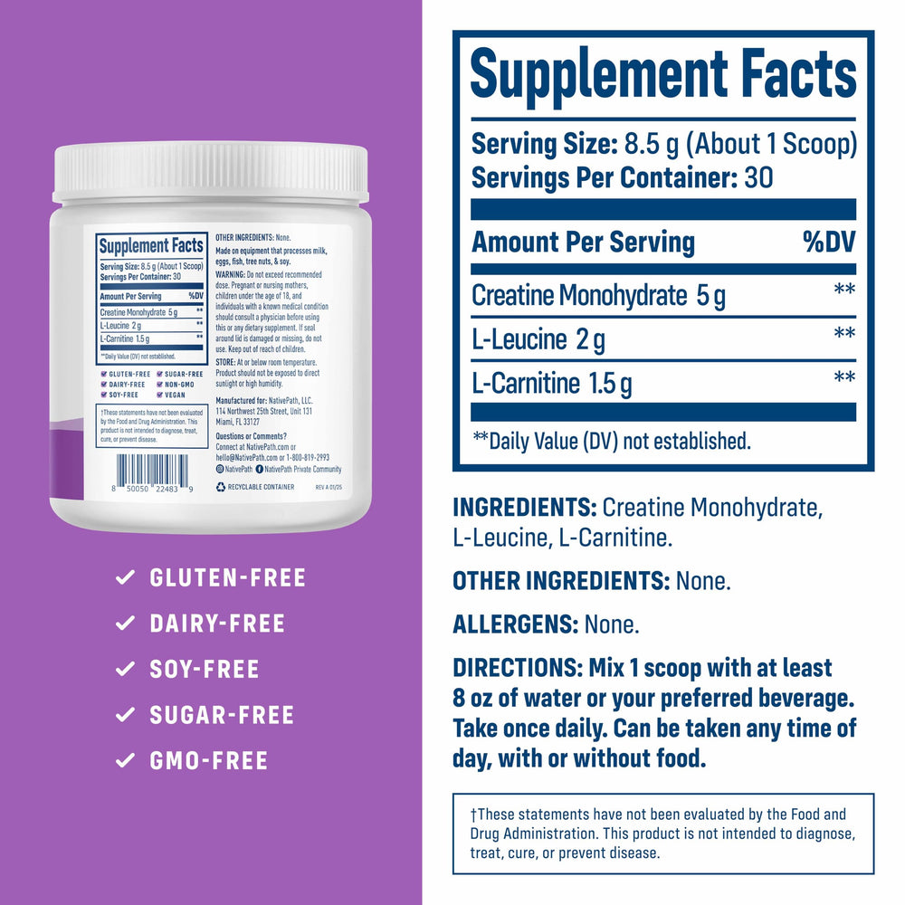 NativePath scoop pours powder into water for easy daily use