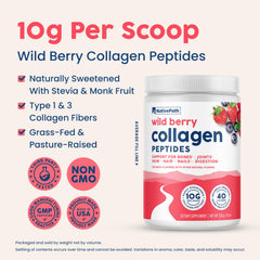 Close-up of NativePath Wild Berry Collagen label on the bottle.
