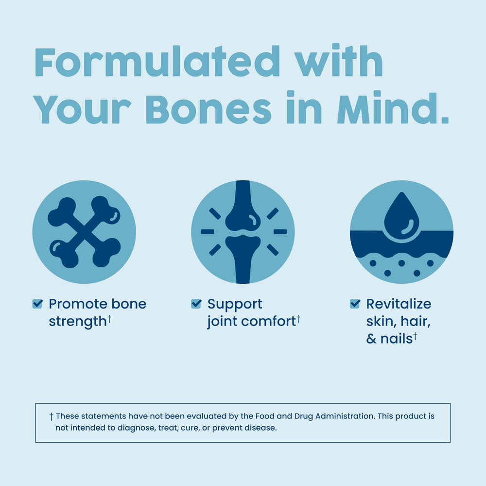 NativePath Bone Health powder-dispense image with easy scoop-to-liquid preparation