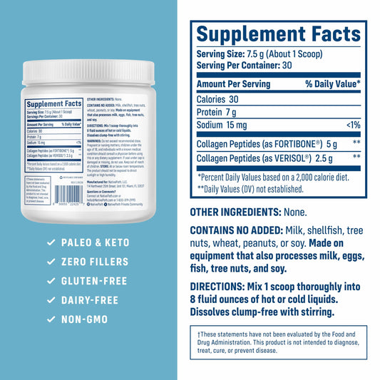 NativePath Bone Health scoop ready to mix into drinks for daily collagen support