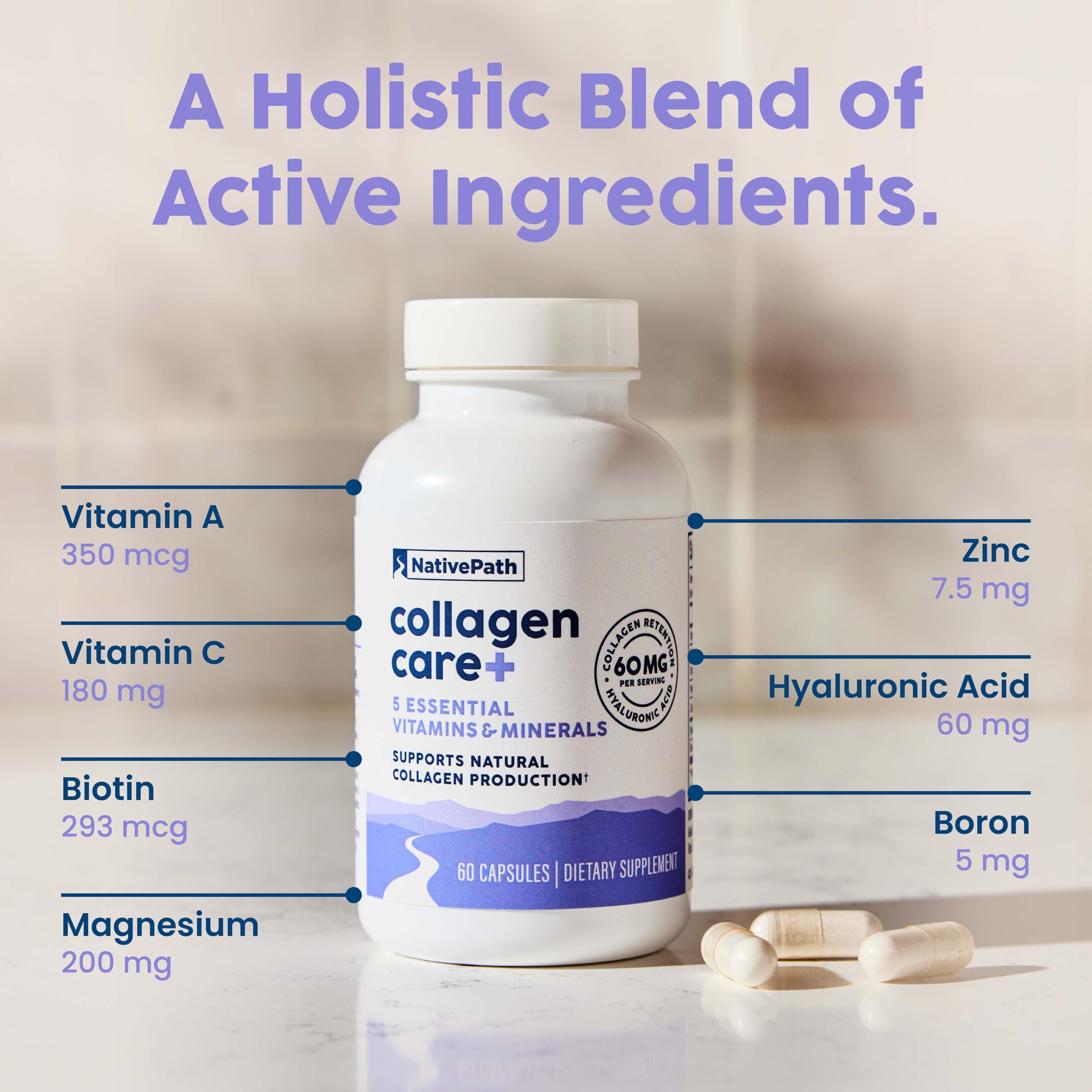 NativePath Collagen Care+ boron visual linked to bone health support