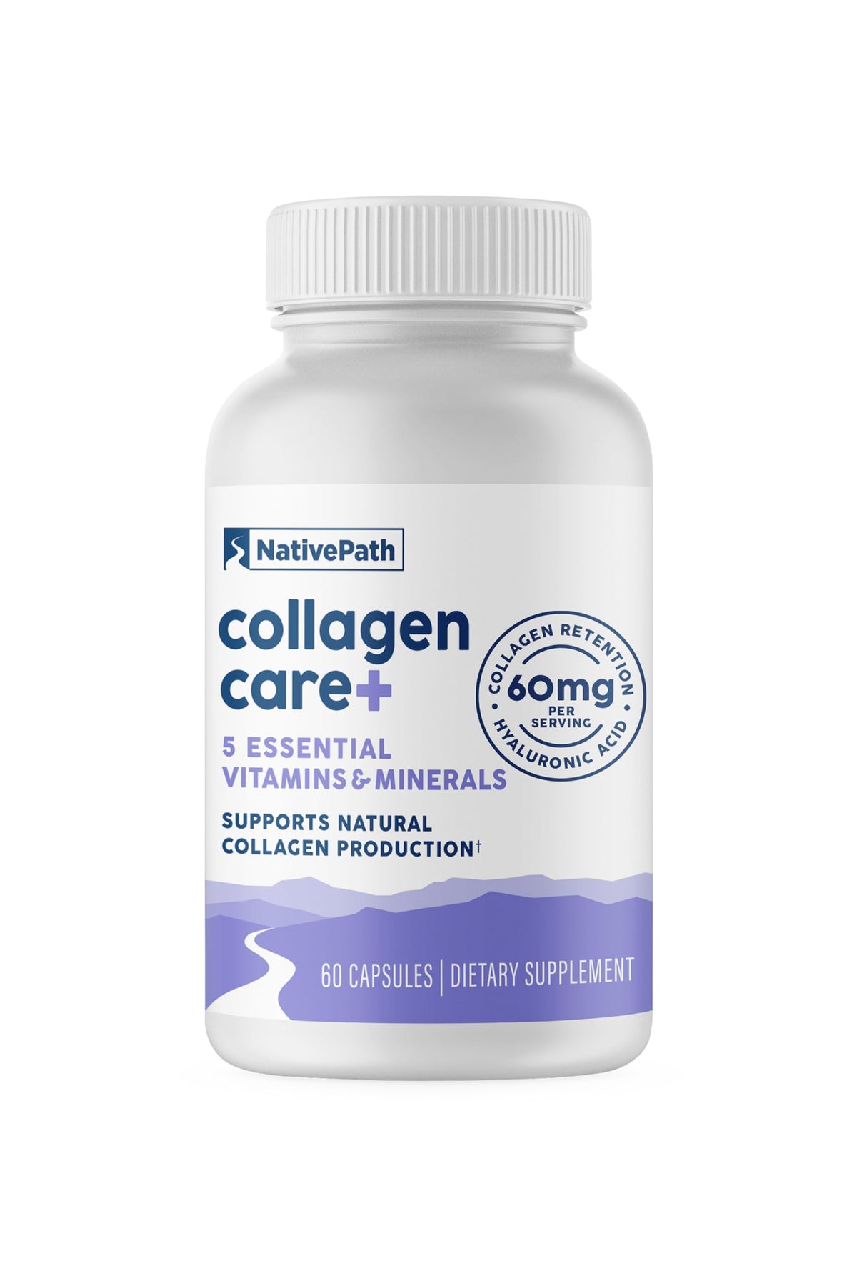 NativePath Collagen Care+ bottle showing daily skin and joint support on display
