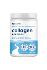 NativePath Collagen Peptides bottle pour demonstrates purity and convenient use.