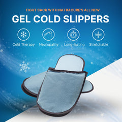 Closeup of NatraCure ice pack slipper showing extended cooling