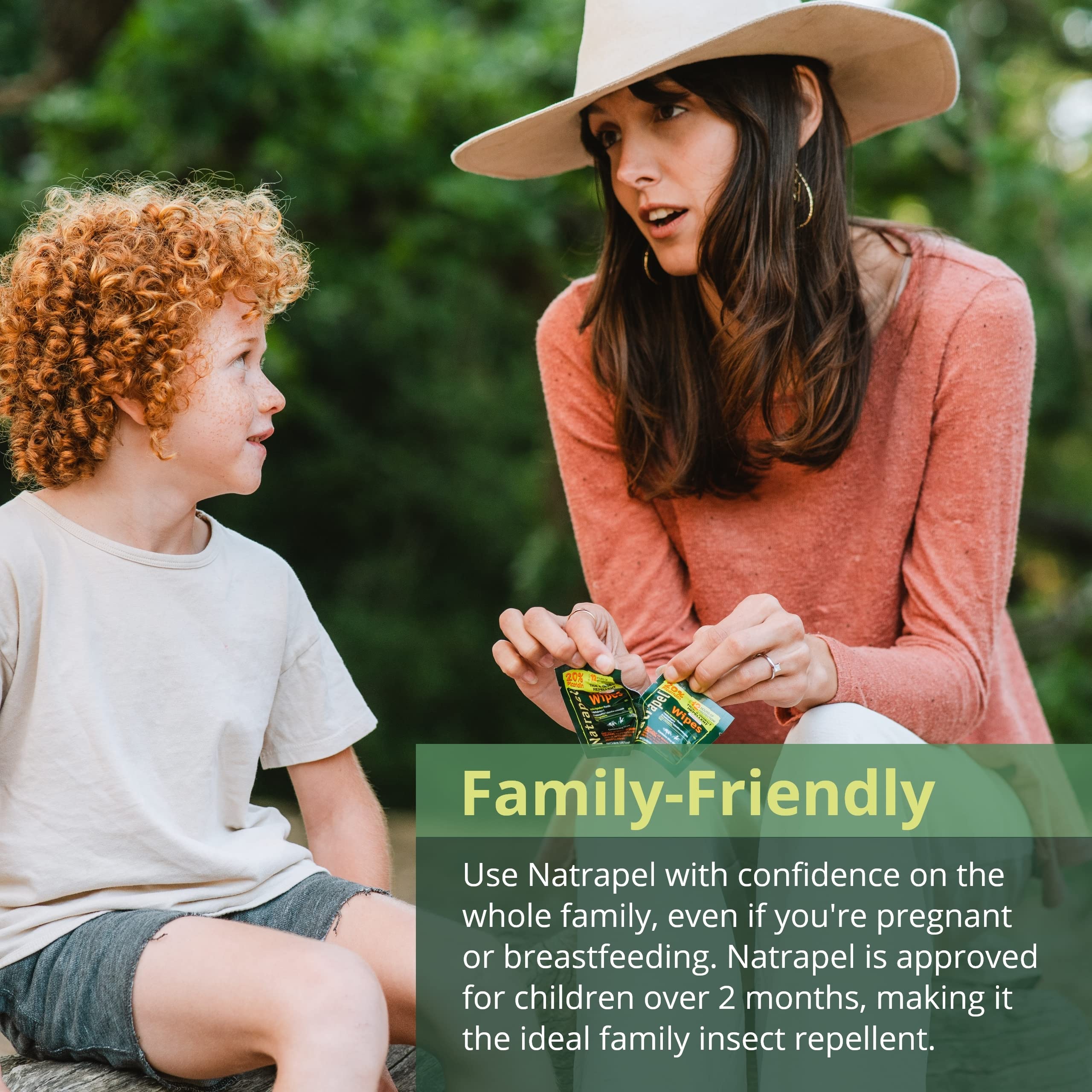 Natrapel DEET-free alternative wipes for safer bug protection.