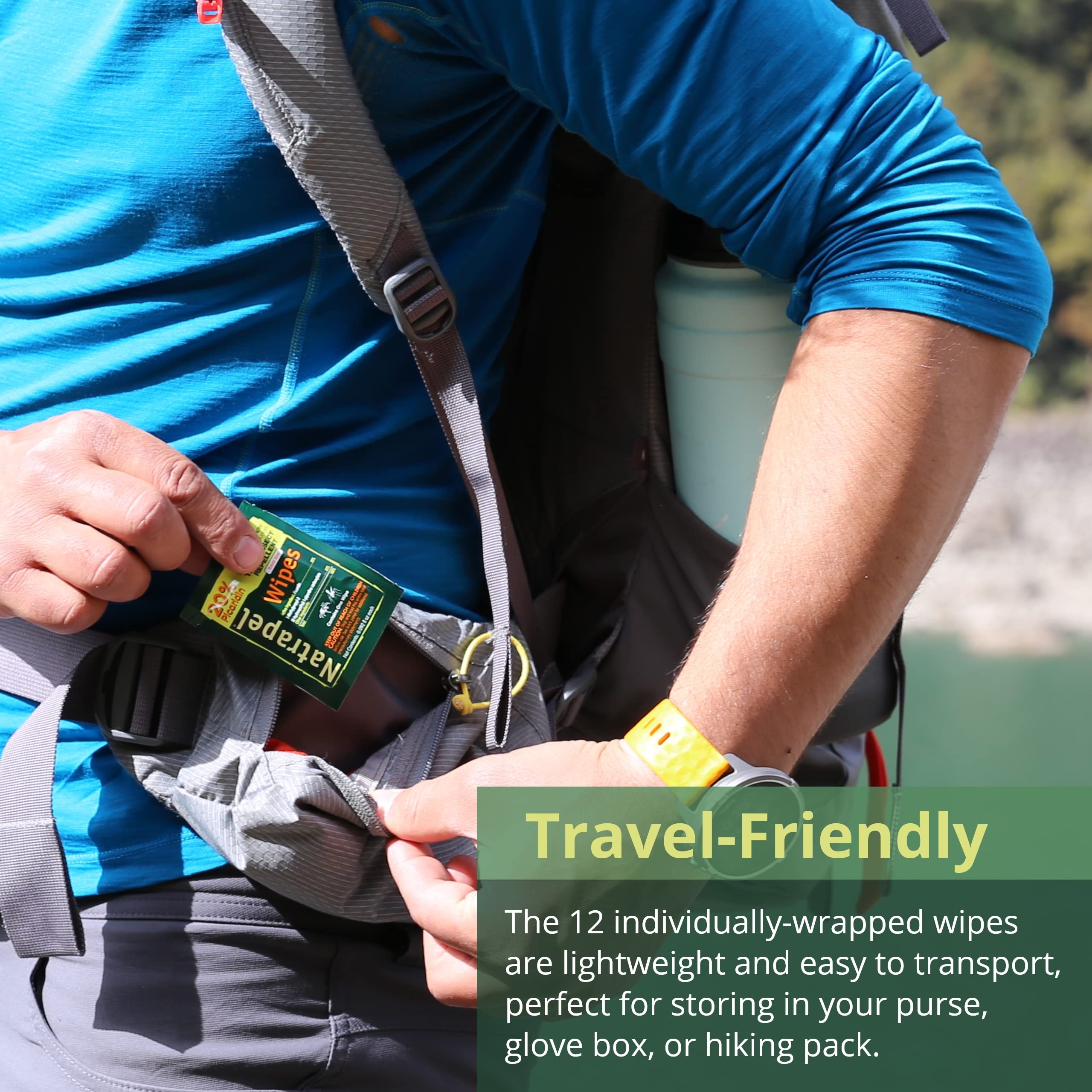 Natrapel kids-friendly wipes suitable for children on hikes.