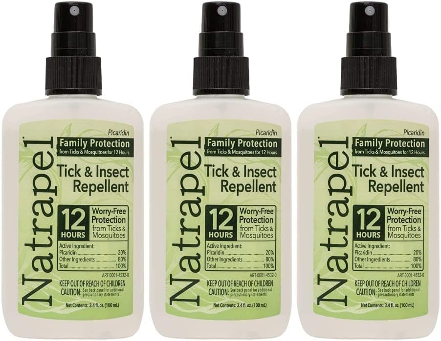 Natrapel tick and insect repellent bottle in a 3-pack for family outdoor protection