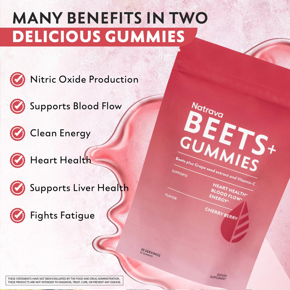 Natrava Beets+ Gummies glossy gummies showcase low sugar option for mindful snacking
