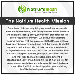 Natrium Health Alcohol Defense back label listing directions and key components.