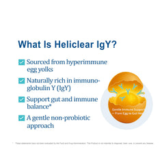 NATRIVIGA Heliclear IgY capsules highlighting immune support potential.