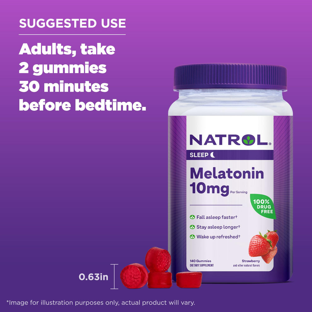 Natrol 70 day supply bottle promoting long lasting sleep routine support