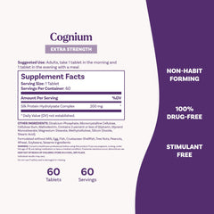 Allergen-free Natrol Cognium Memory supplement label.