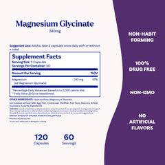 Natrol Magnesium Glycinate bottle with water scene suggesting simple daily intake.