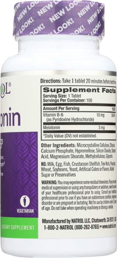 Natrol sleep aid pack shot illustrating time-release features for bedtime routine.