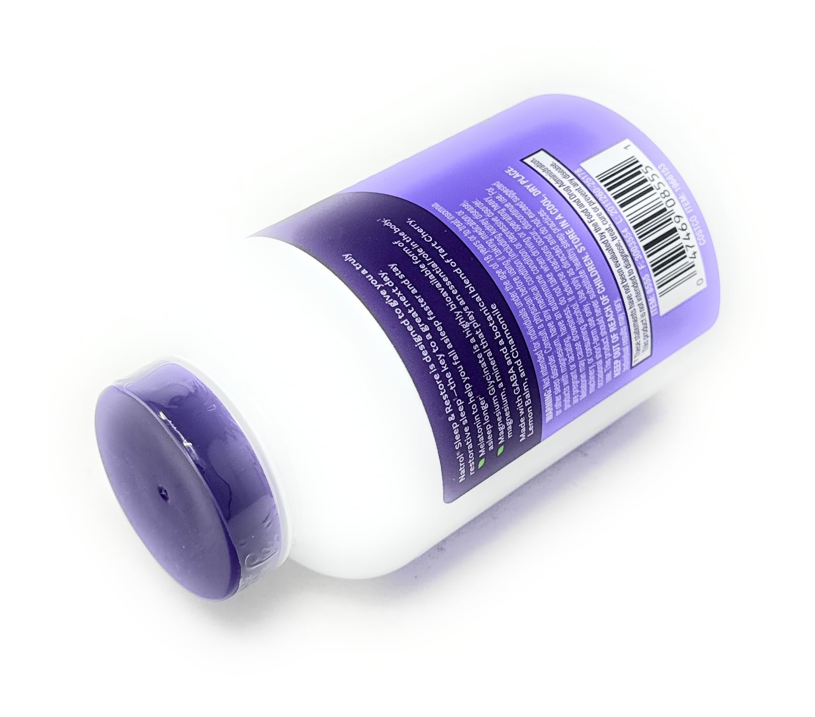 Natrol Sleep & Restore tart cherry botanicals highlight natural sleep support