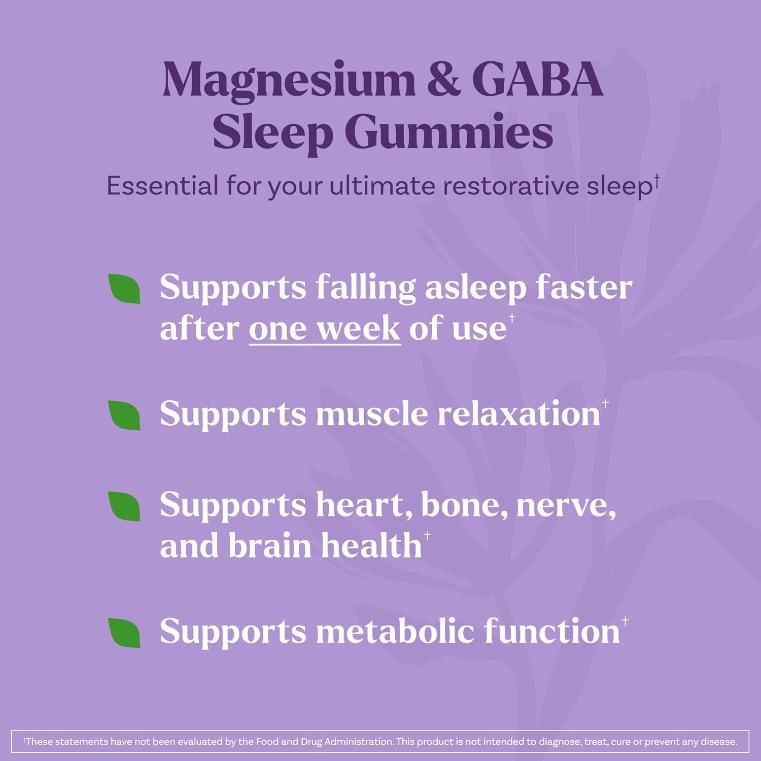 Closeup of cherry gummies emphasizes non-GMO, gelatin-free formula for sleep support.