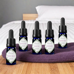 Natscent cedarwood oil bottle, earthy warmth for living areas.