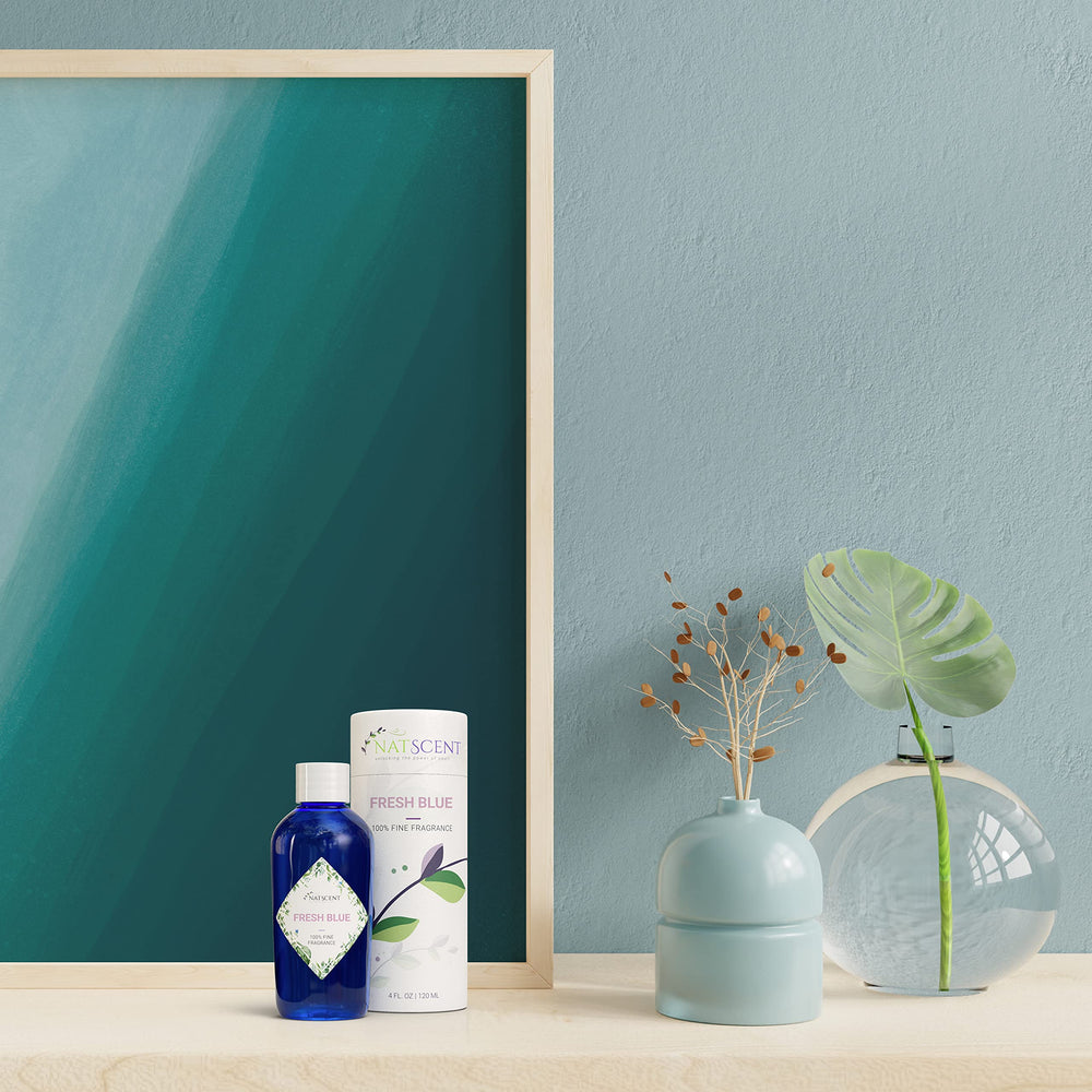 Natscent Fresh Blue spice kick from cardamom enhances mood and ambiance.