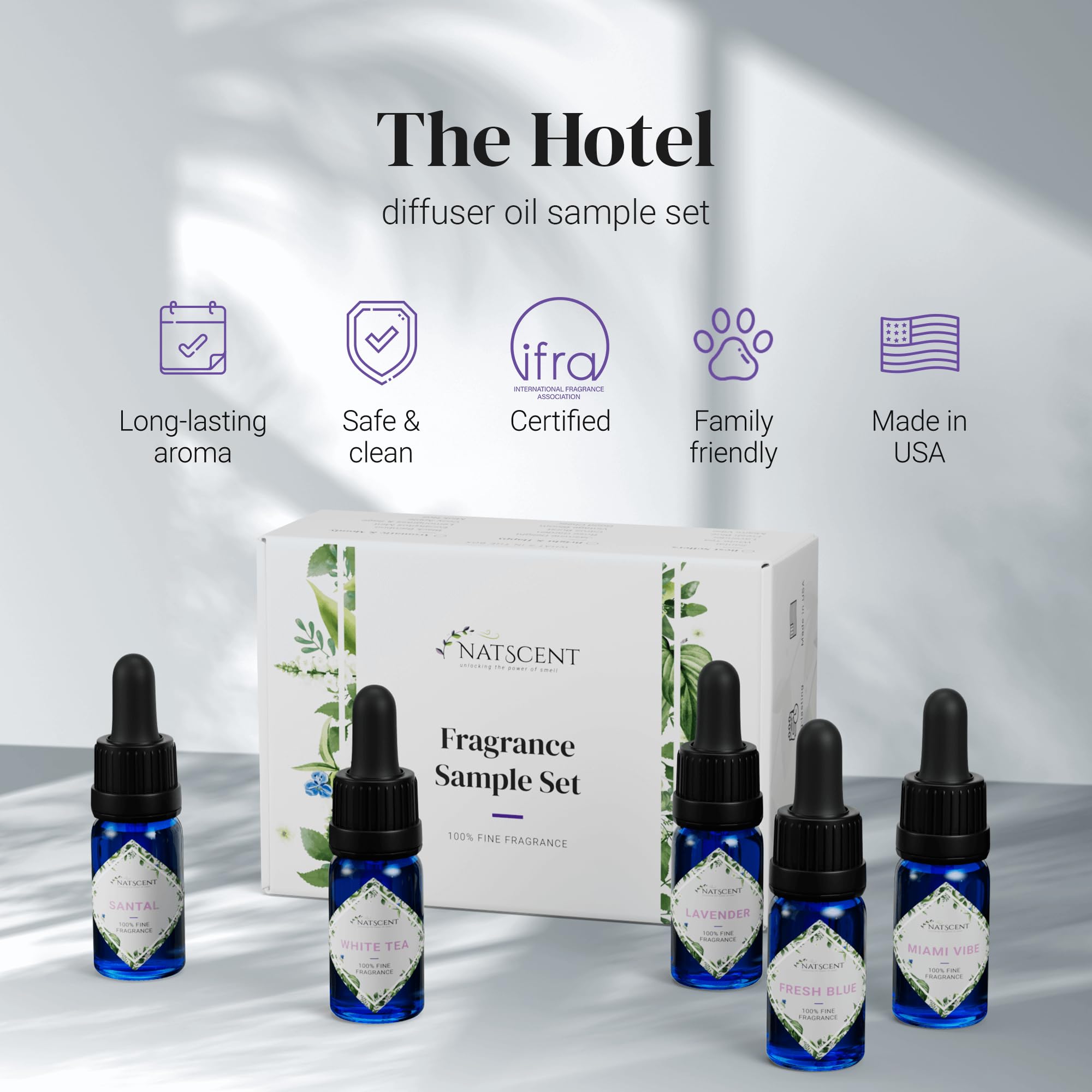 Natscent Hotel Fragrance Set diffuser scene for easy home refresh.
