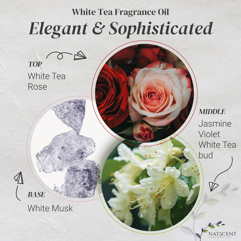 Natscent White Tea diffuser closeup highlighting purity of ingredients.
