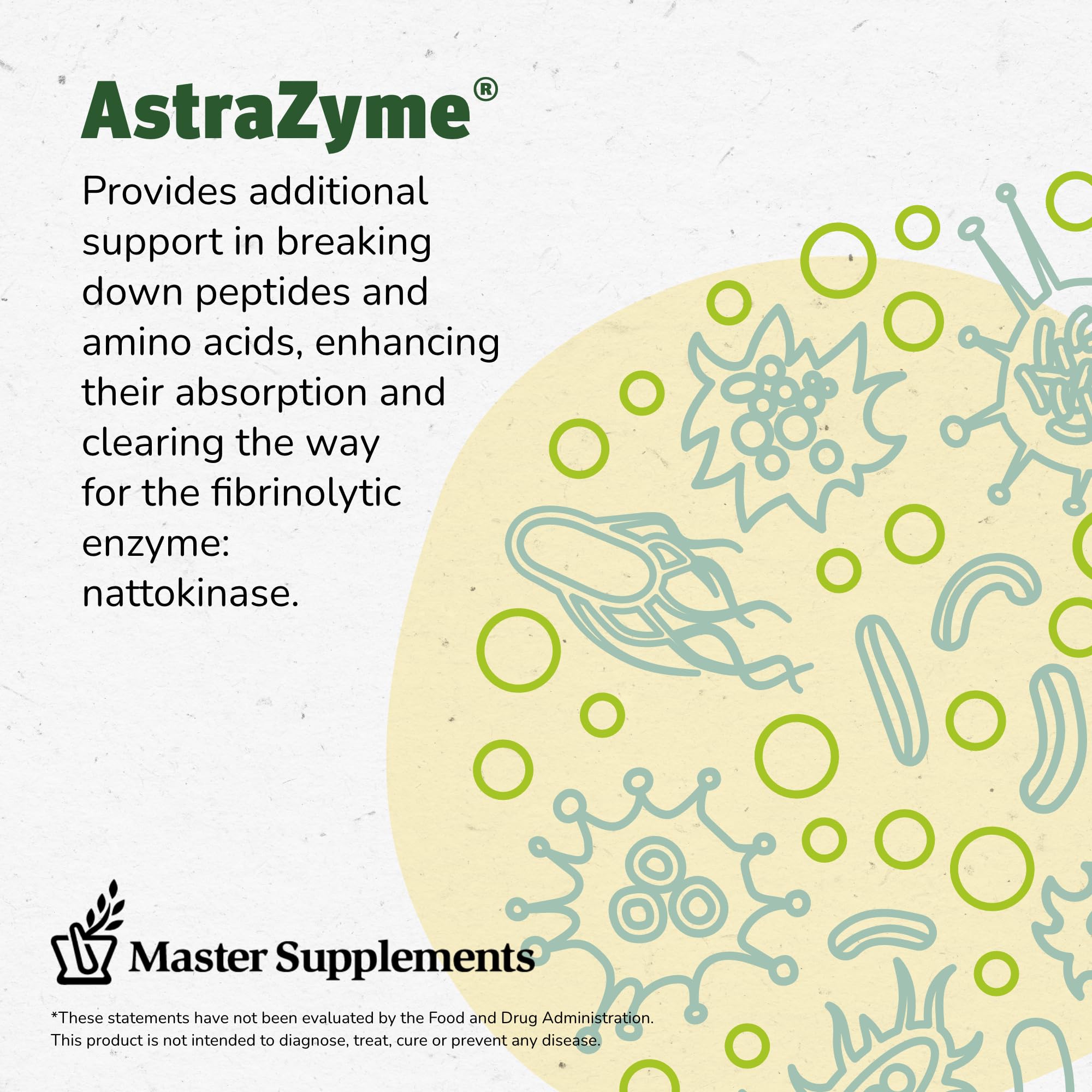NattoStim AstraZyme note illustrating enhanced enzyme action and absorption.