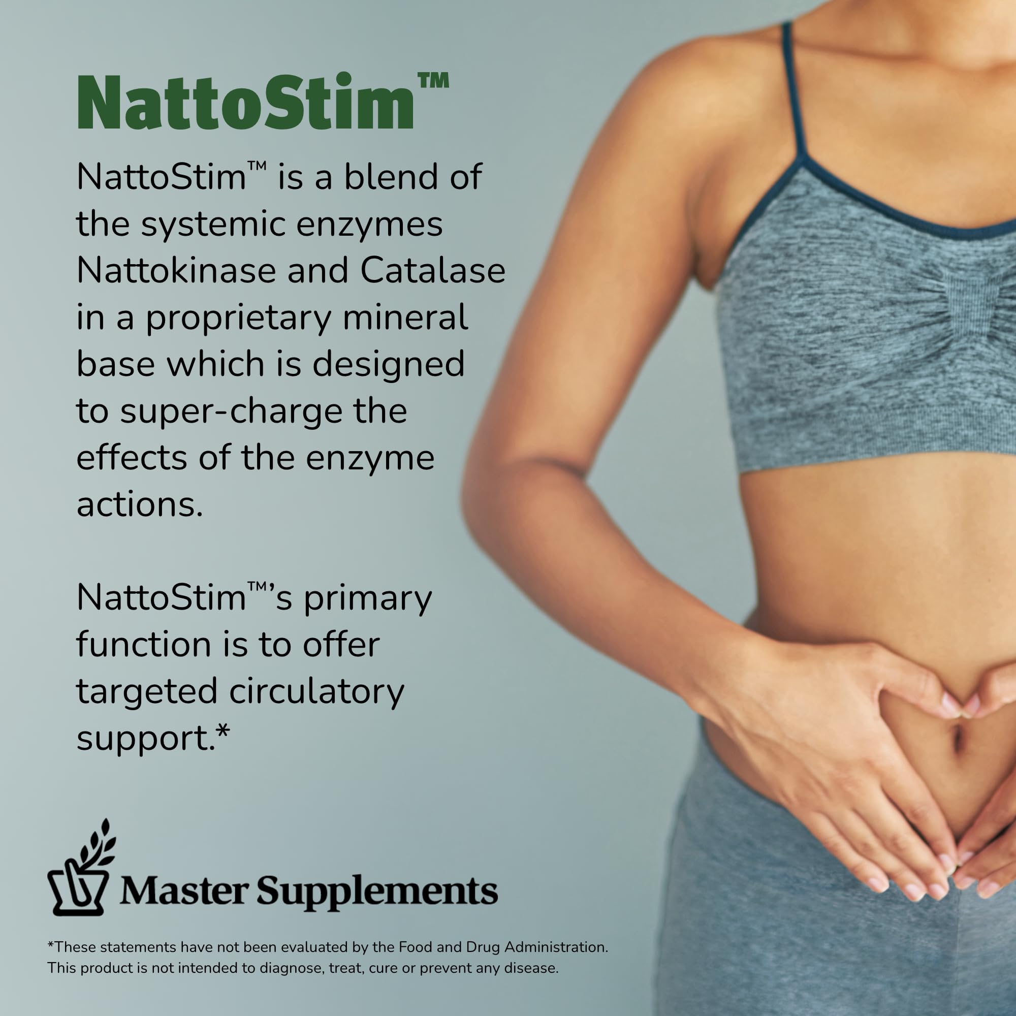 NattoStim label detail listing nattokinase and catalase ingredients.