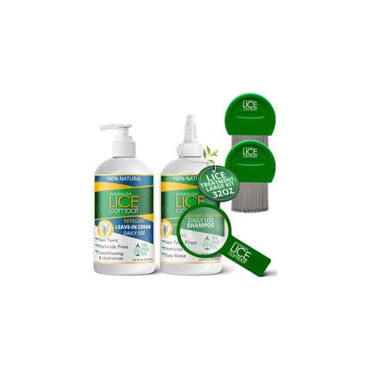 NatulabUSA lice shampoo bottle demonstrates a pesticide-free treatment option for the whole family.