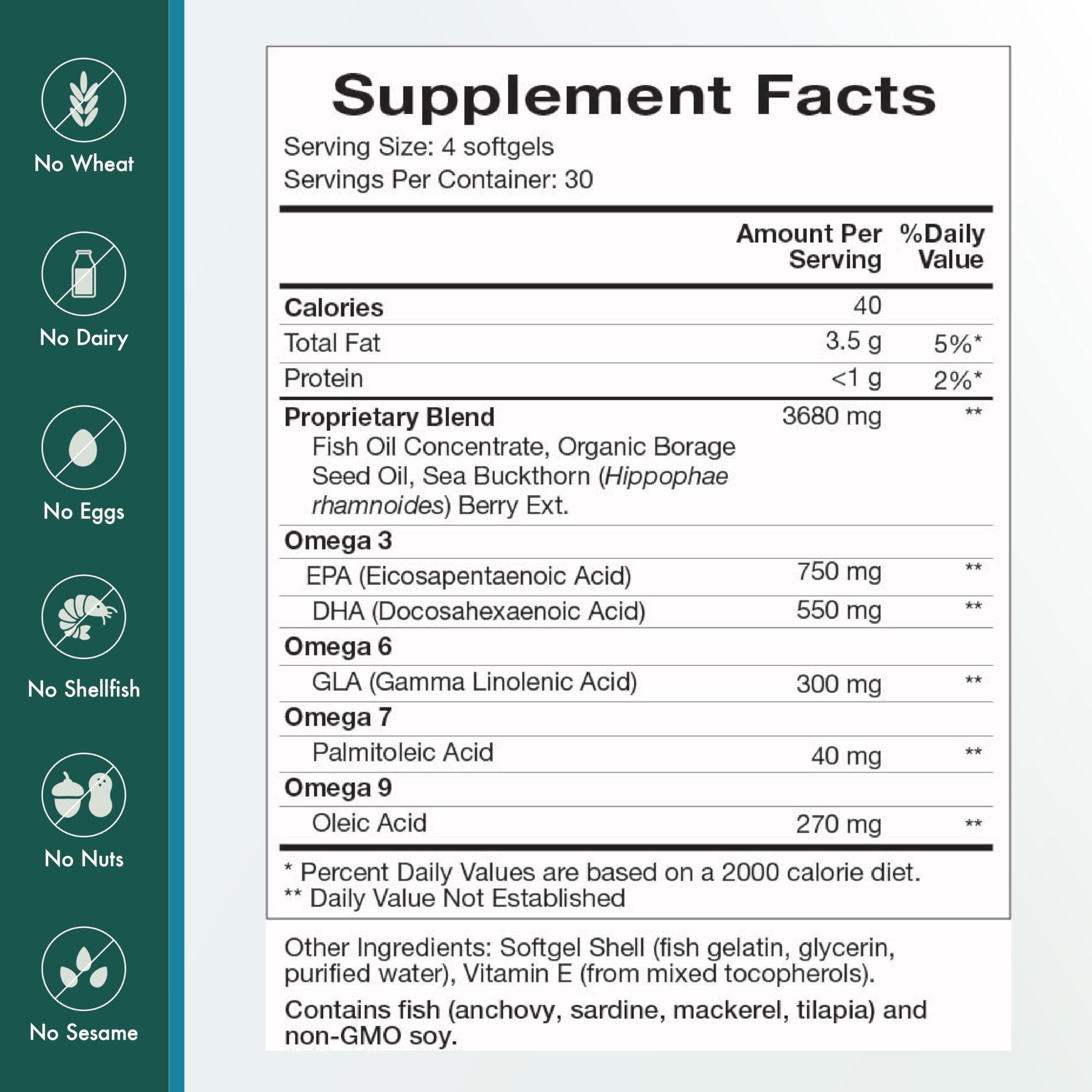 Premium Natura Health packaging for Complete Omega Essentials emphasizing third-party testing.