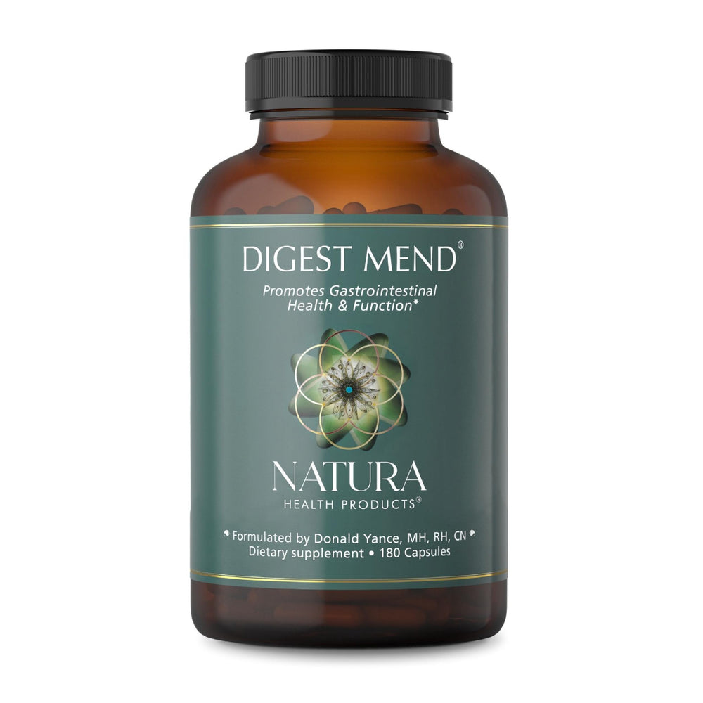 Natura Health Digest Mend packaging for convenient daily gut support