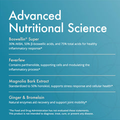 InflamAway label detail shows Boswellia extract and standardized AKBA focus