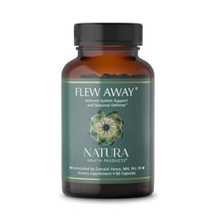 Natura Health Products Flew Away bottle shown for immune support.