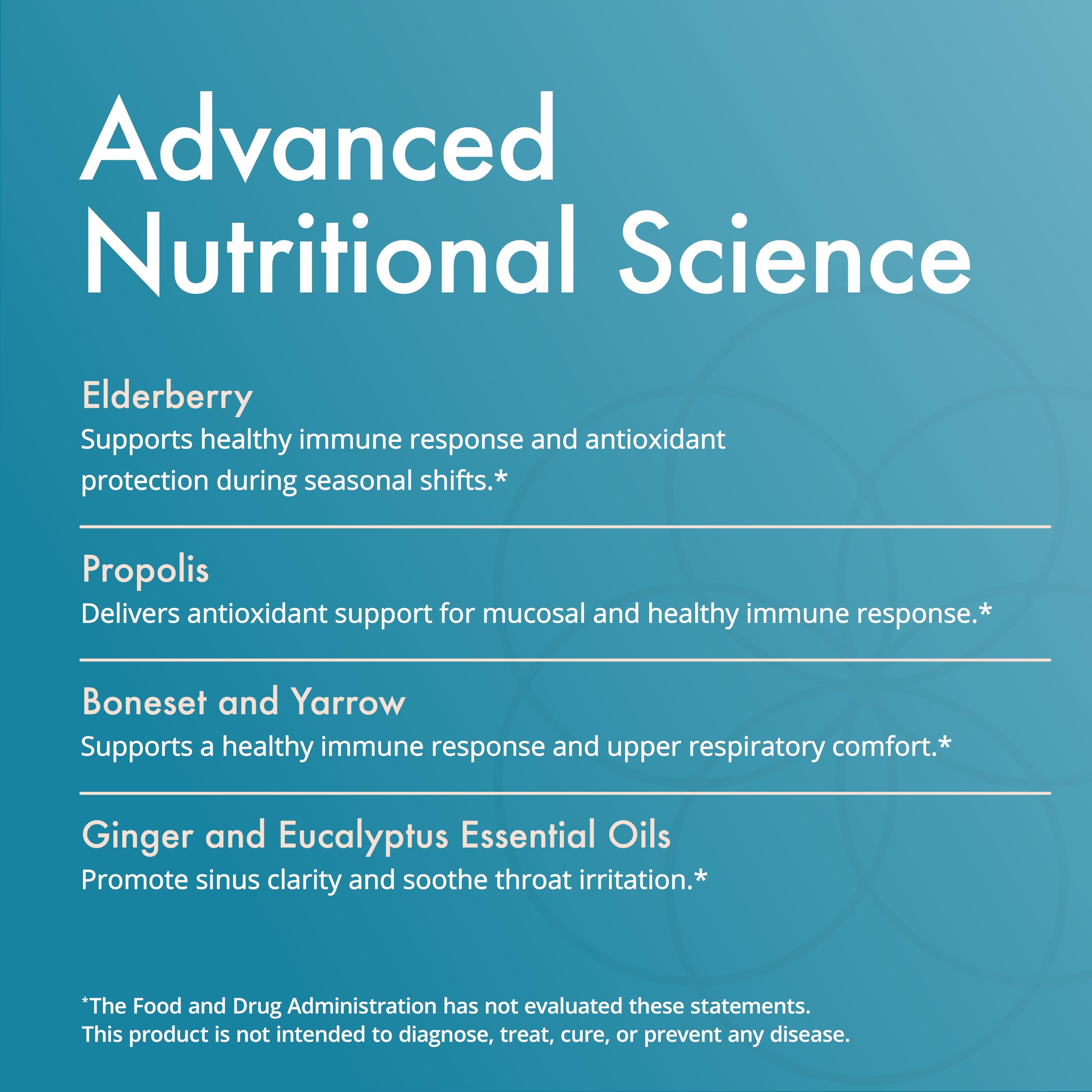 Close-up of Natura Health Products Flew Away label and ingredients.