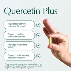 Close-up of Natura Health Quercetin Plus capsules for easy dosing.