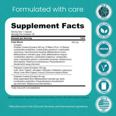 NaturaLife Labs Probiotics 15 strains label highlighting broad digestive support