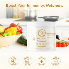 Natura Nutrition colostrum powder dissolving in water demonstrates easy mixing