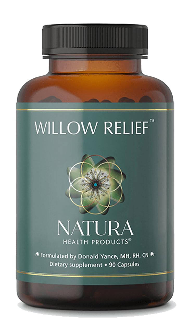 Natura Willow Relief bottle with capsules indicating support for healthy circulation