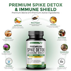 Naturaceuticas 9in1 bottle with ingredients graphic communicates comprehensive detox