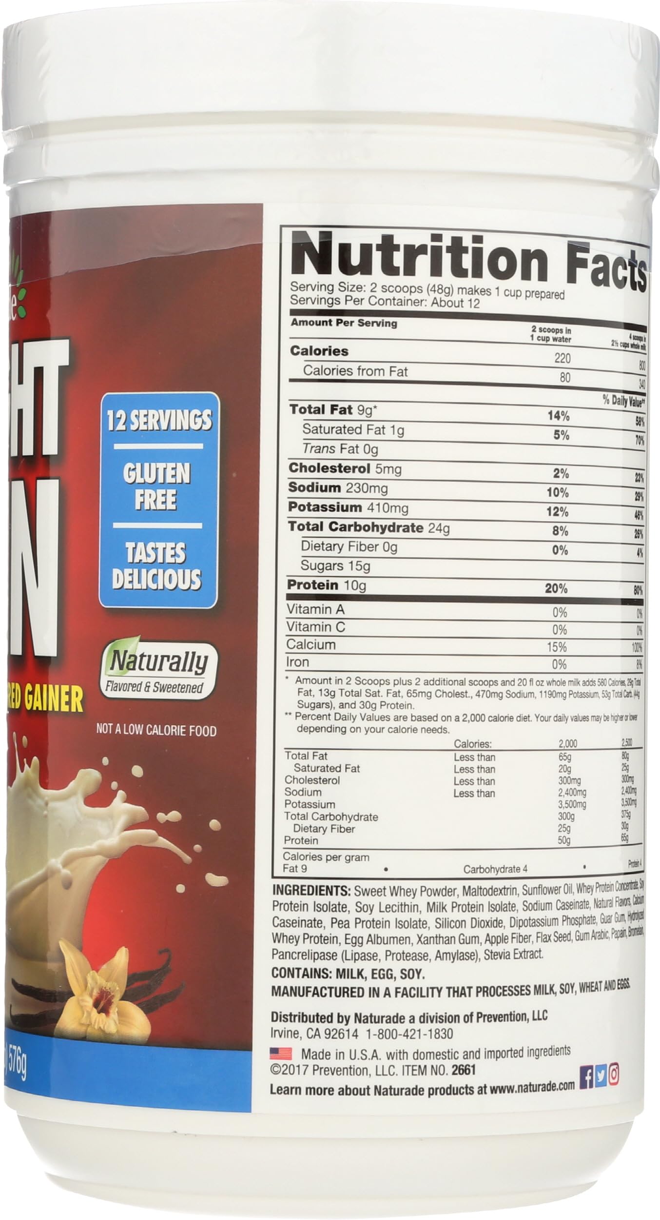 Naturade Weight Gain vanilla aroma closeup hints appealing flavor during mixing.