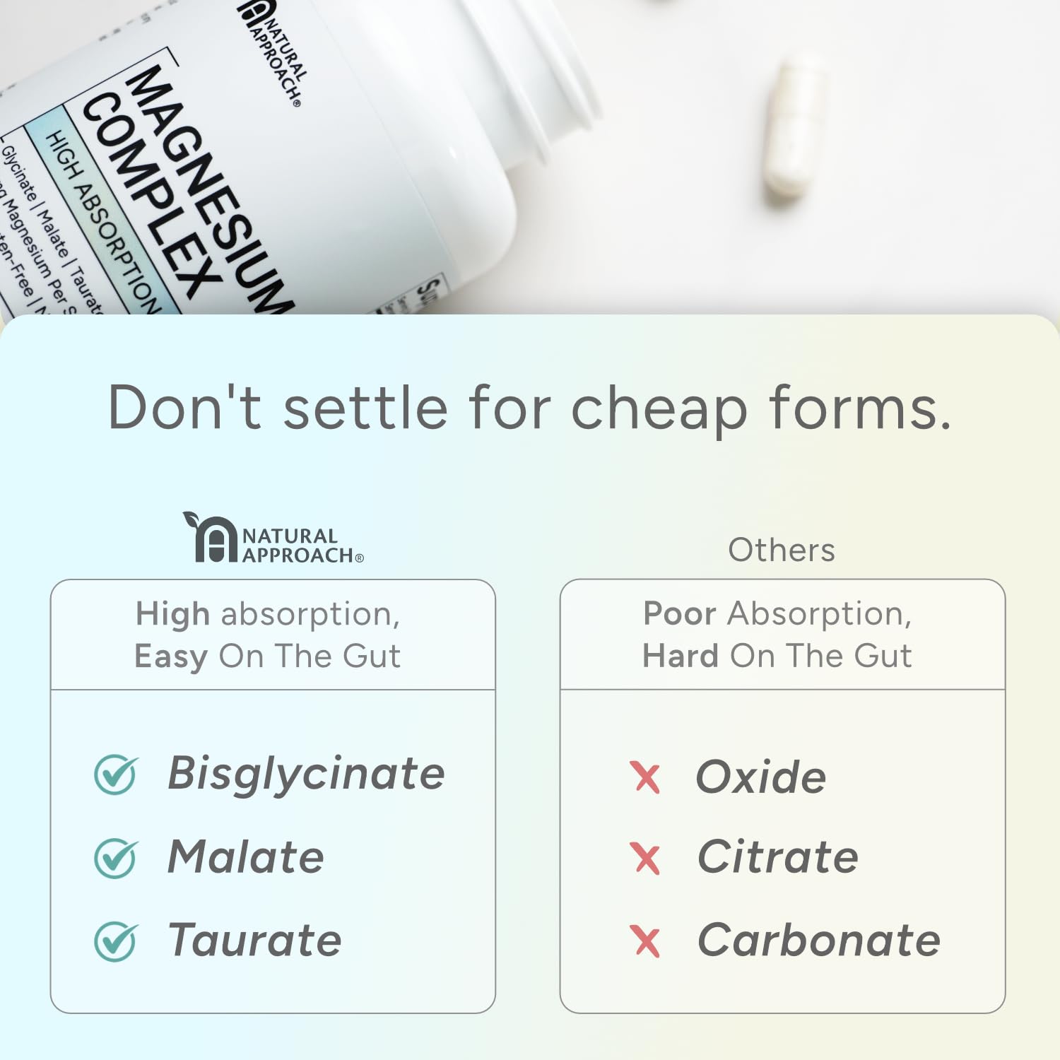 Natural Approach bottle label detail showcasing clean formula.