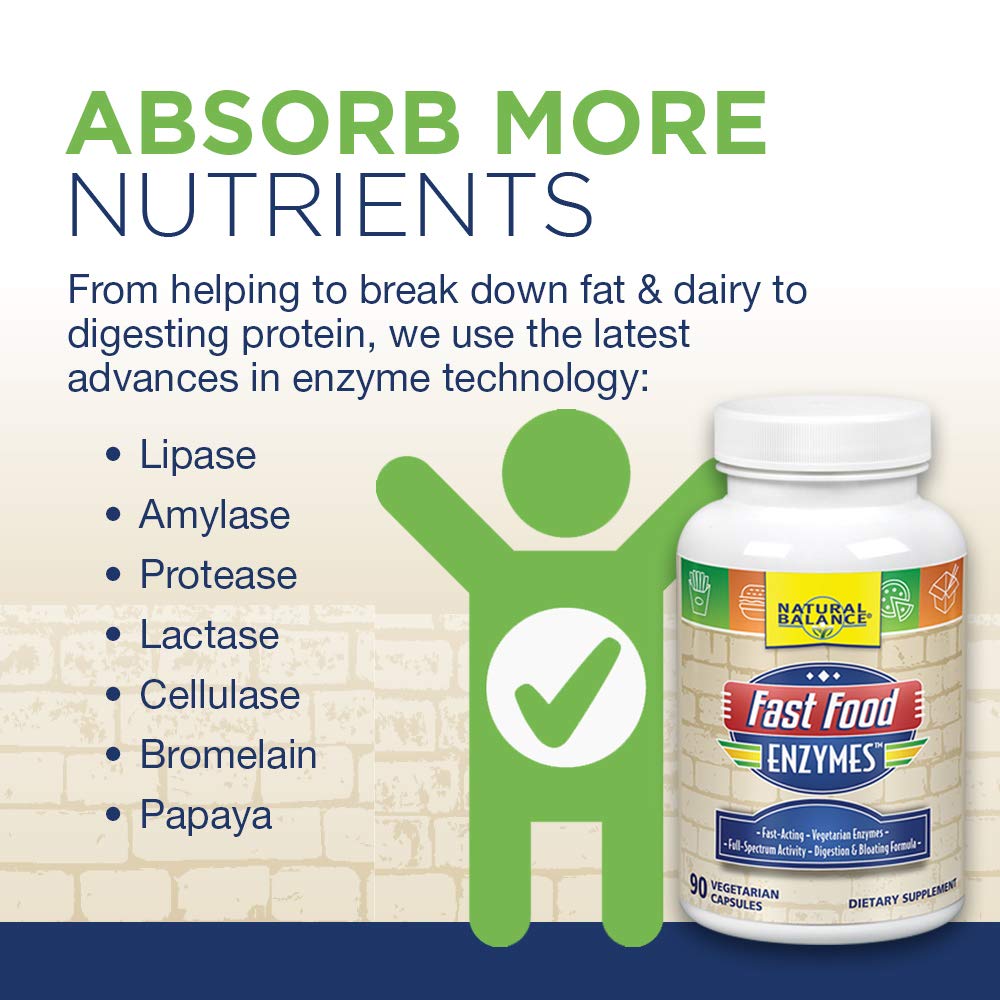 Natural Balance label close-up emphasizing the comprehensive enzyme blend